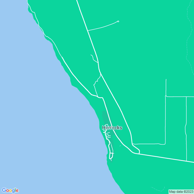 Map showing the location of Horrocks Jetty Cafe in Horrocks, WA 6535