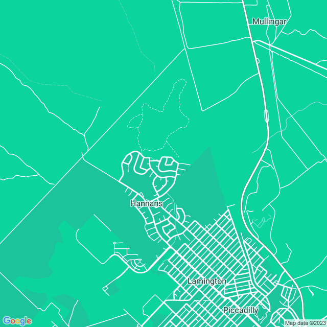 Map showing the location of mum&dad in Hannans, WA 6430