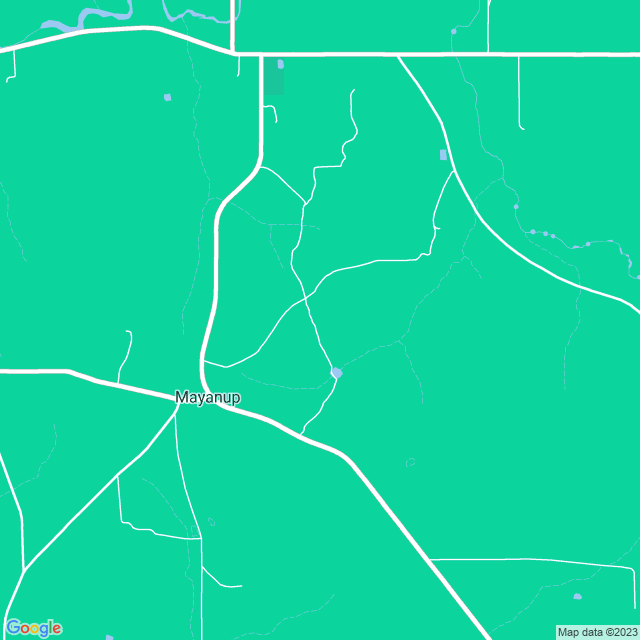 Map showing the location of Jayes Bridge in Mayanup, WA 6244