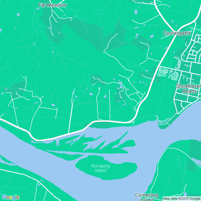 Map showing the location of Downunder Charters in Coolangatta, NSW 2535