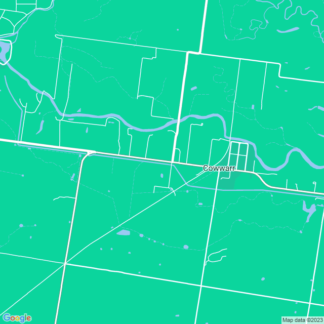 Map showing the location of Rainbow Quarries in Cowwarr, VIC 3857