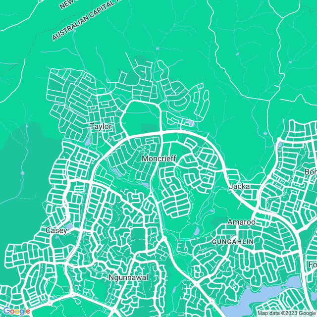 Map showing the location of Kodo Development in Moncrieff, ACT 2914
