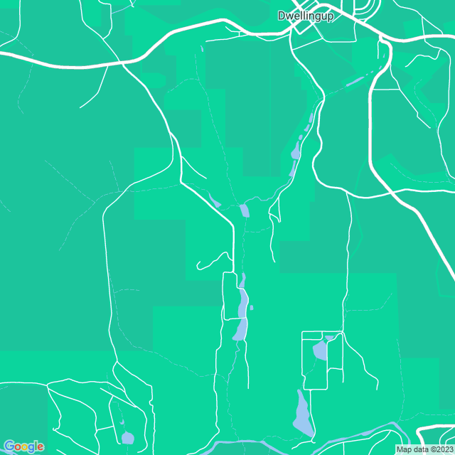Map showing the location of Garden Eats in Dwellingup, WA 6213