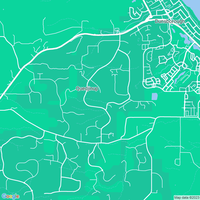 Map showing the location of Karri Patch Cottage in Quedjinup, WA 6281
