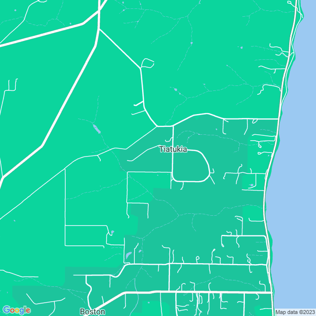 Map showing the location of Tiatukia Beach in Tiatukia, SA 5607