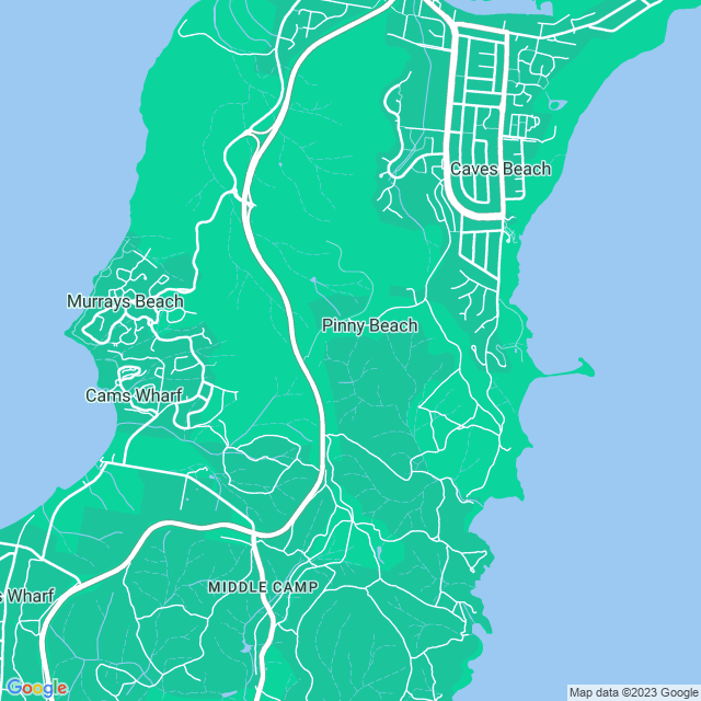 Map showing the location of Pinny Beach in Pinny Beach, NSW 2281