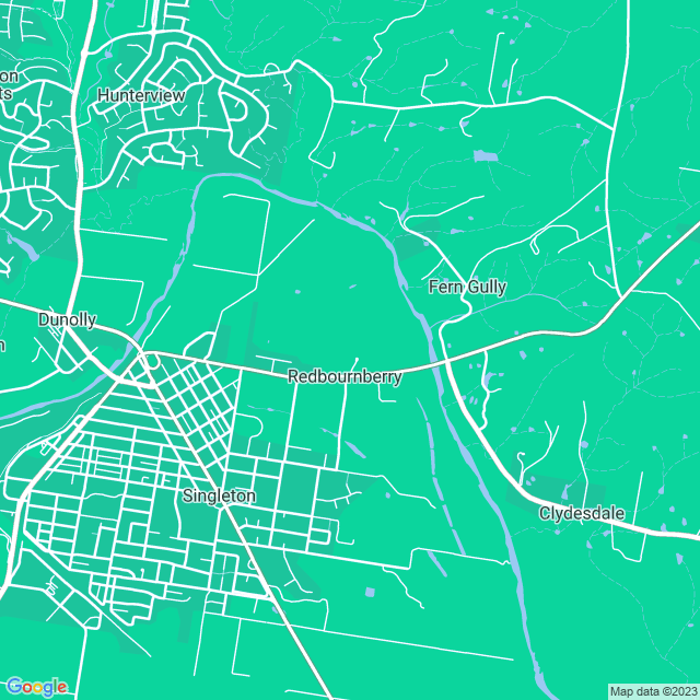 Map showing the location of Singleton Queen St Old Methodist Cemetery in Redbournberry, NSW 2330