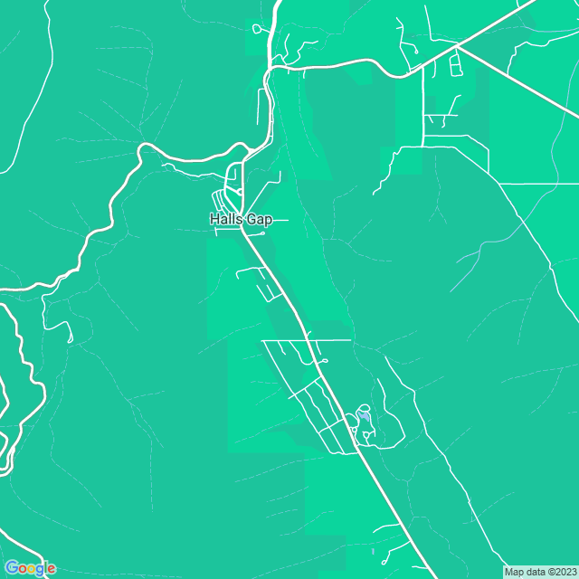 Map showing the location of Boroka Downs in Halls Gap, VIC 3381