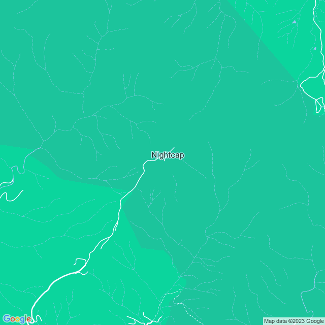 Map showing the location of Protesters Falls in Nightcap, NSW 2480