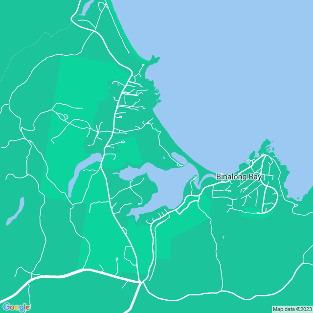 Map showing the location of Meresta Eatery in Binalong Bay, TAS 7216