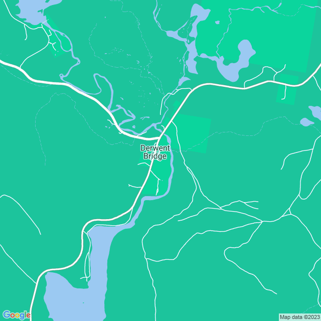 Map showing the location of Hungry Wombat Cafe in Derwent Bridge, TAS 7140