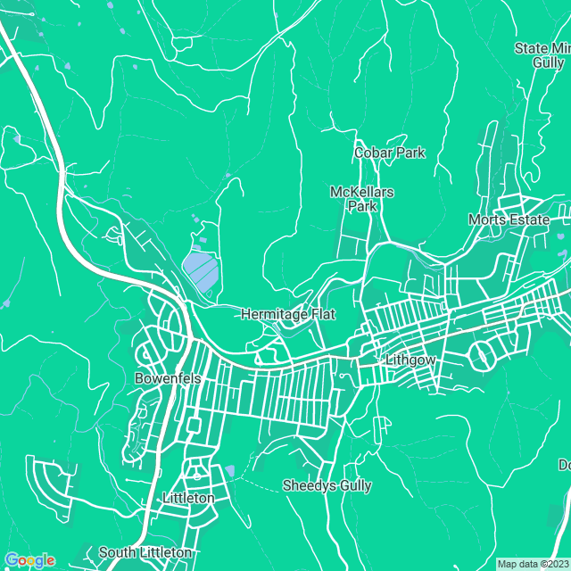 Map showing the location of Lithgow Solid Waste Facility in Hermitage Flat, NSW 2790