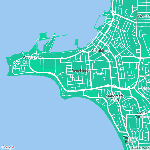 Map showing the location of Geraldton Youth Support Programme in Beachlands, WA 6530