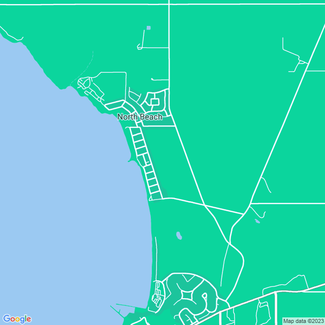 Map showing the location of North Beach in North Beach, SA 5556