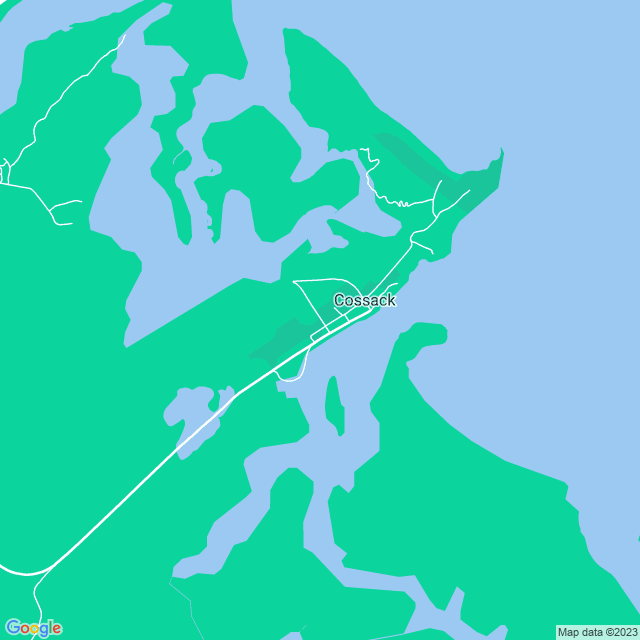 Map showing the location of Cossack Cafe in Cossack, WA 6720