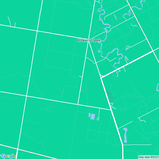 Map showing the location of Broken Creek Primary School in Broken Creek, VIC 3673