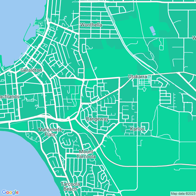 Map showing the location of Rangeway Primary School in Rangeway, WA 6530