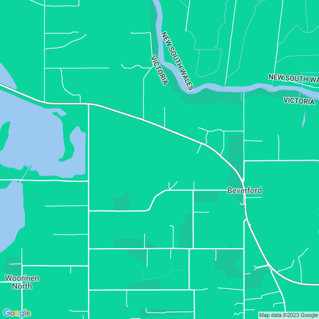 Map showing the location of Advanced Packaging in Beverford, VIC 3590