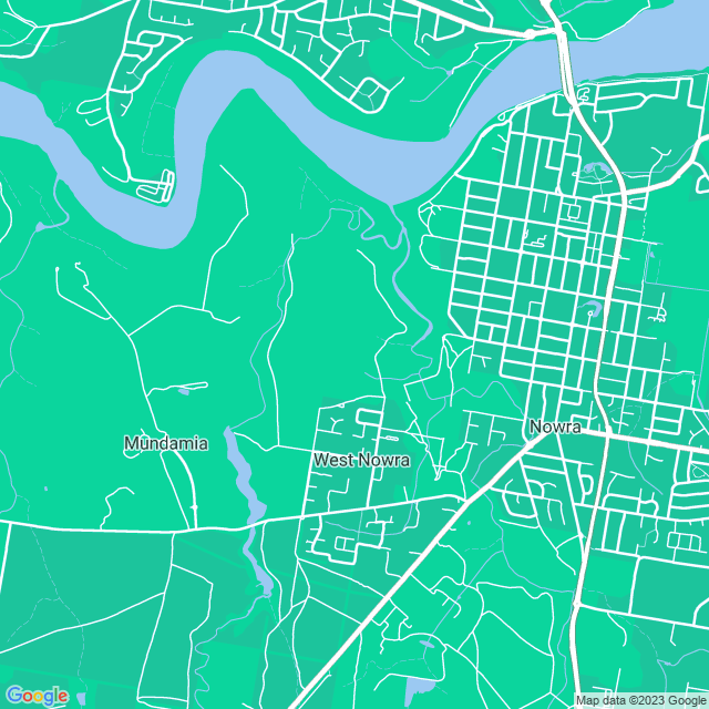 Map showing the location of Shoalhaven Campus Library in West Nowra, NSW 2541