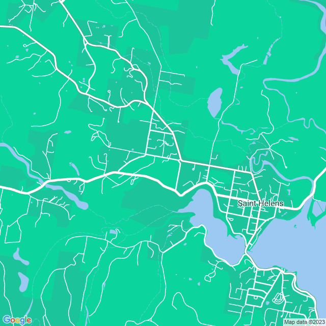 Map showing the location of necomputers in St Helens, TAS 7216