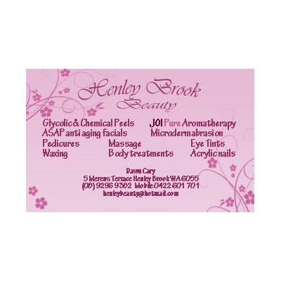 Business card for Dawn, Henely Brook Beauty