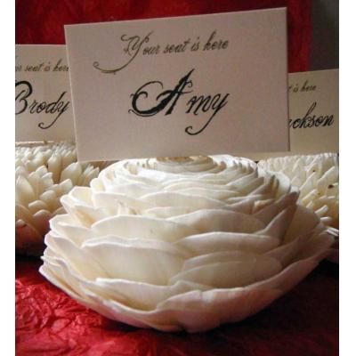 place card holder, strong scented soft wood flower