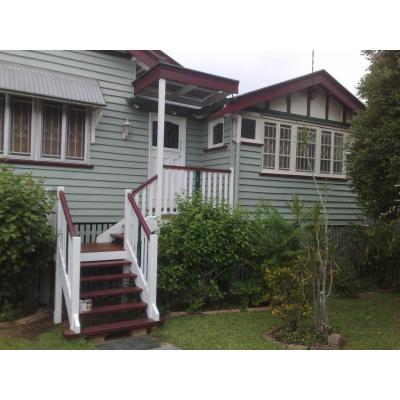 New stairs, entry landing and awning.