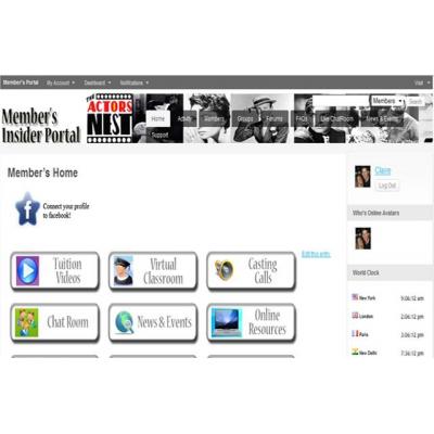 Online web portal for actors that is run by the school.