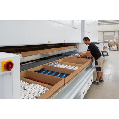 Modula Lift with dual delivery external picking bay.