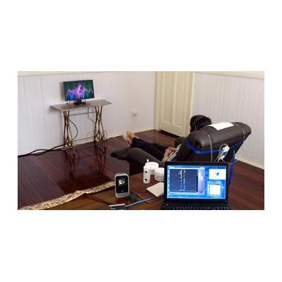 Client enjoying the benefits of a relaxing neurofeedback session.