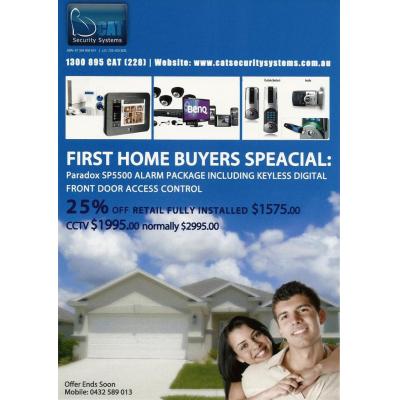 Paradox SP5000 Alarm System and Key Less Digital font door Access Control $1575.00 Installed limited offer ends soon call 1300 895 228