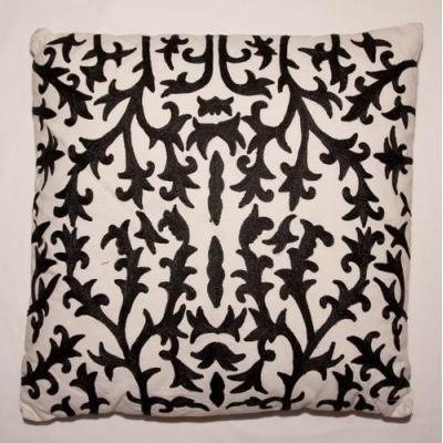 Large Black and White textured cushion
