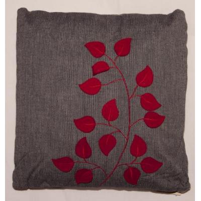 Charchoal and Red accent cushion