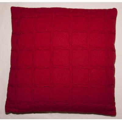 Red luxury raised square cushion