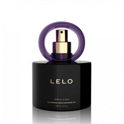 Lily and Musk Massage Oil with gold flecks.