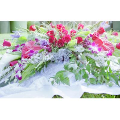 Complete your bridal table with this amazing Table Arrangement,Roses, Orchids,Anthurium,  Natives & Foliage.