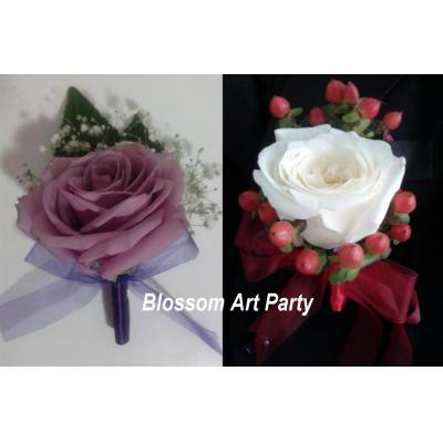Make your own pinned corsage using fresh flowers, perfect for end of year formal.