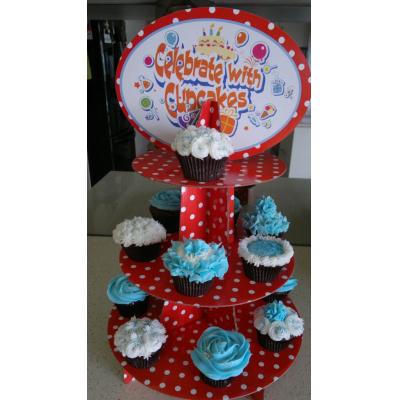 Tower of Red velvet cupcakes