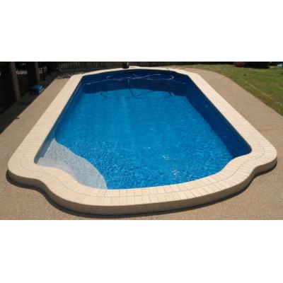 With new brick coping, new tiles, pebbled step and a Vinyl liner installed solved the cracked leaking pool's problems.