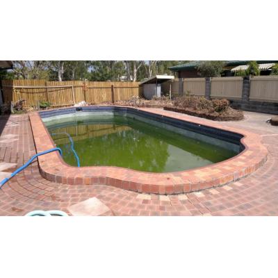 This is a swimming pool that was in serious need of renovation, also the concrete pool was cracked right throughout the middle of the pool.