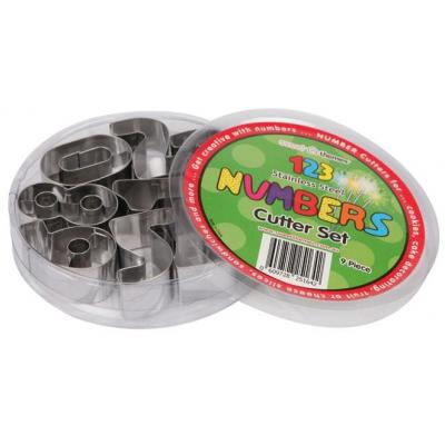 Set of 9 numbers stainless steel cutter set - great for fondant and cake decorating