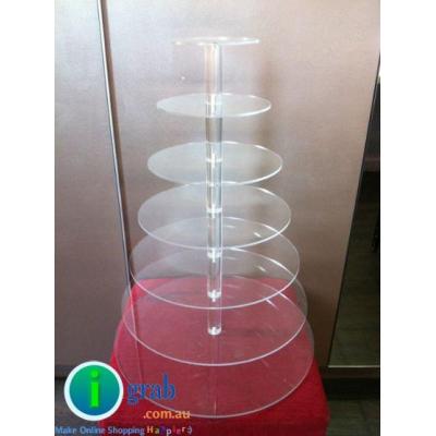 5mm THICK PLATE TO ENSURE MAXIMUM STEAD high quality clear acrylic with polished edges, used as a 7,6, 5,4 3, 2 tier stand, Easy to assemble