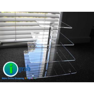 5mm THICK PLATE TO ENSURE MAXIMUM STEAD high quality clear acrylic with polished edges, used as4 3, 2 tier stand,Easy to assemble, Packed flat.