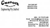 Logo for Custom Made Engineering Pty Ltd