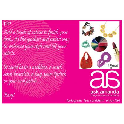 Tired of black great and beige? Add some colour to instantly list your look
