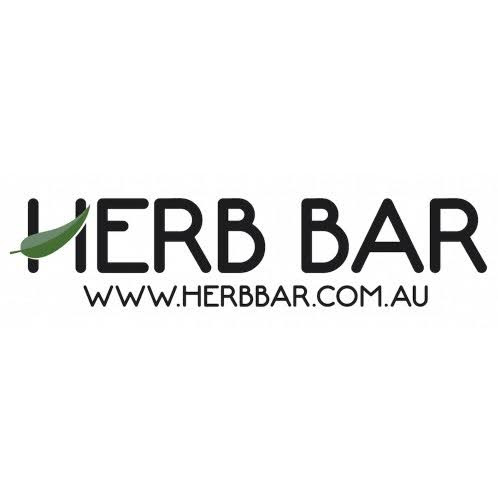 The image features the brand name 'HERB BAR' in a modern, clean typeface with a green leaf icon, which evokes a natural and organic feel, aligning with the ethos of a Naturopath. The website address is also prominent, allowing for easy access to more information about their services. This branding reflects a focus on holistic wellness and natural remedies. Since Herb Bar operates in Tugun, QLD, it effectively reaches out to nearby areas such as Elanora and Currumbin, reinforcing its local presence as a trusted resource for natural health.