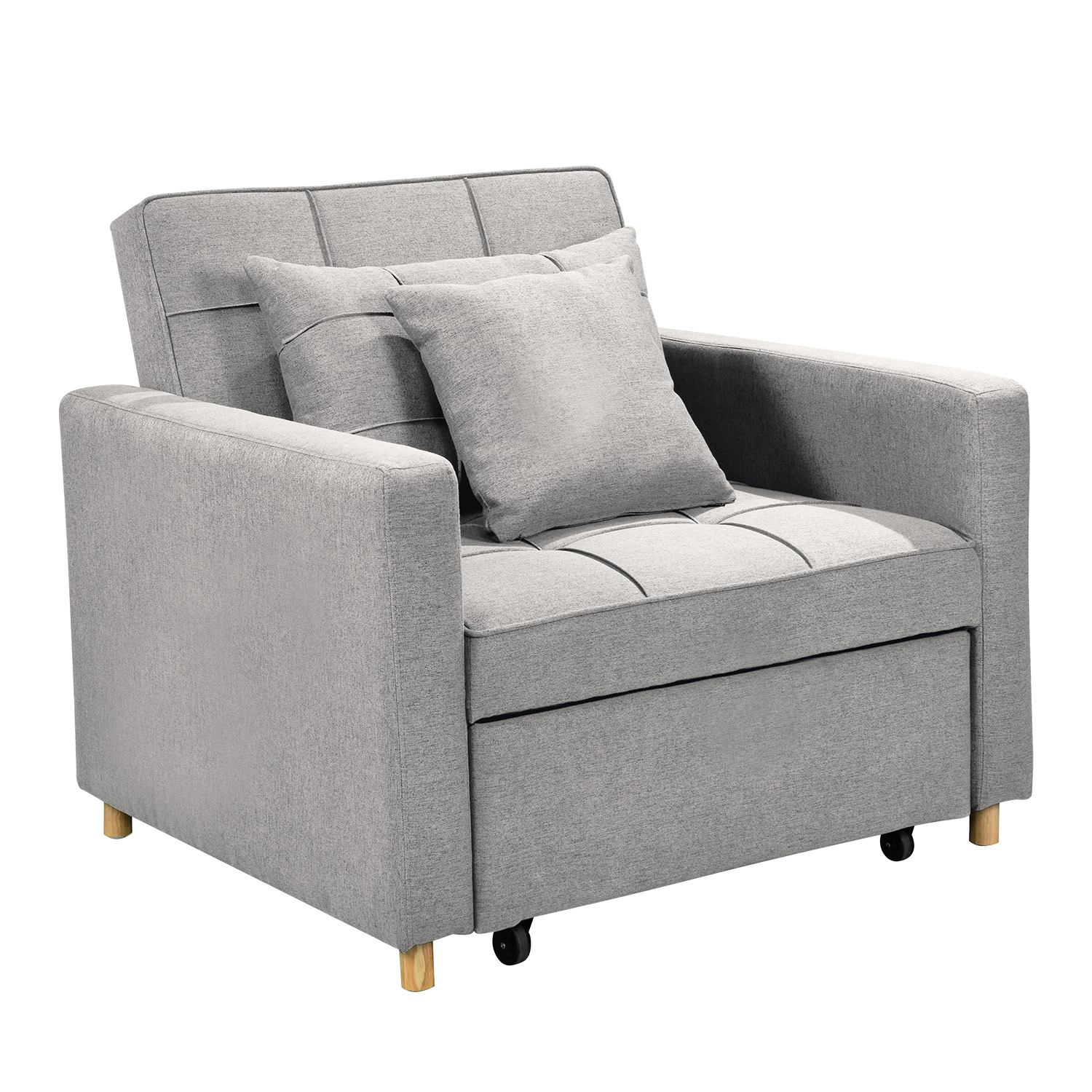 Suri 3in1 Convertible Lounge Chair Bed by Sarantino Light Grey