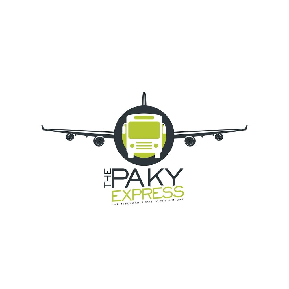 The image showcases a logo for The Paky Express, an airport shuttle service. The logo features a stylised airplane above a bus icon, emphasising the connection between air travel and ground transport. The use of a circular design creates a cohesive look, while the text indicates the company name clearly. The colour scheme, featuring shades of green and grey, gives a modern and approachable feel. This logo effectively communicates the service's focus on providing affordable and reliable airport transportation, appealing to customers looking for convenient solutions to reach the airport from Hallam and its surrounding areas.