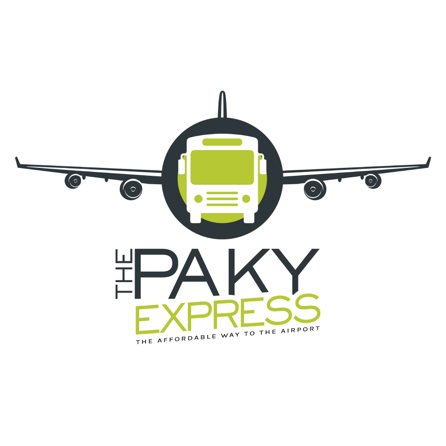 The image features the logo of The Paky Express, an airport transfer service. The design incorporates an illustration of an aircraft in flight, emphasising the travel aspect of the business, directly linking it to airport transport. At the centre of the logo, there is a stylised bus graphic that signifies the shuttle service provided by the company. The combination of the plane and bus illustrates the seamless connection between land and air travel, reinforcing the company’s focus on facilitating airport transfers. The typography is modern and bold, with 'The Paky' in black and 'Express' in a vibrant green shade, showcasing a fresh and energetic brand identity. The tagline, 'The affordable way to the airport', succinctly communicates the services they offer, while appealing to potential customers seeking value. Overall, the logo is designed to be eye-catching and memorable, aligning with the brand’s mission to provide reliable and economical airport transport solutions for customers in Hallam and surrounding areas.