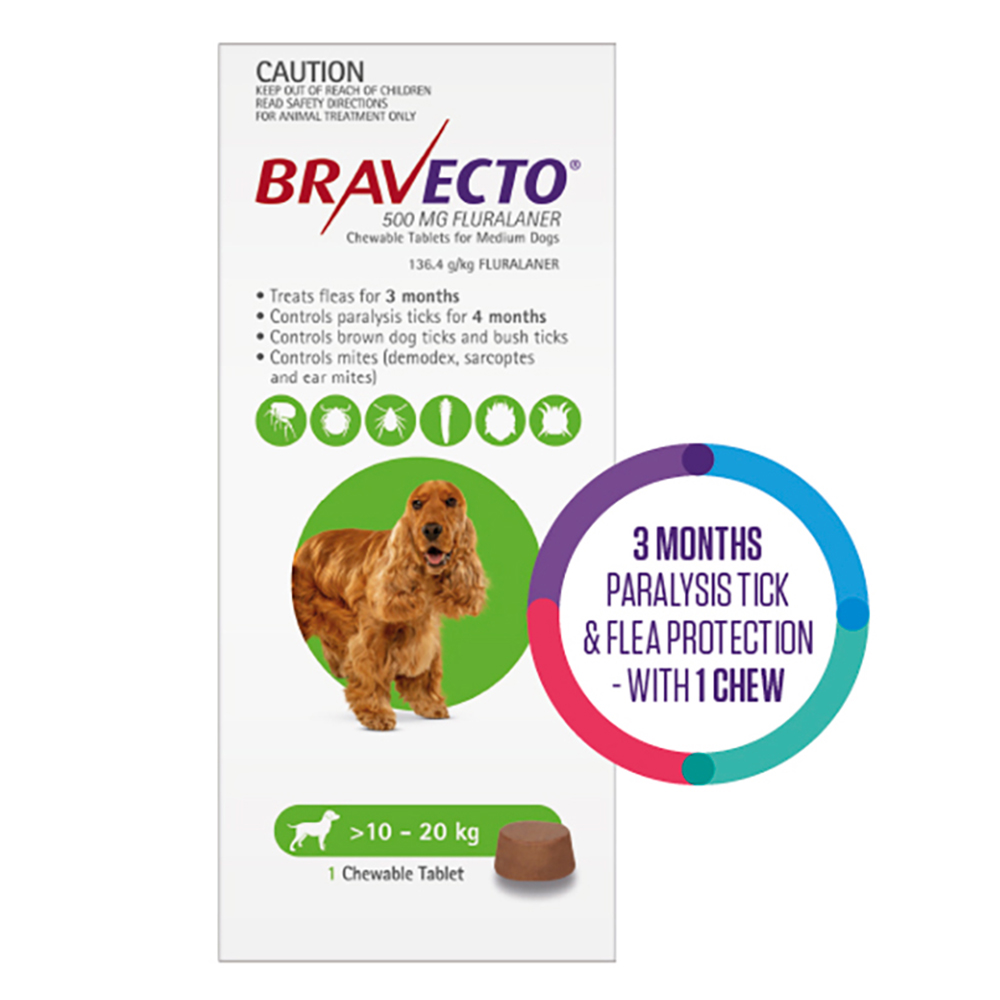 Bravecto Green for Medium Dogs | Vet-Trusted Flea & Tick Chew | Black Friday Sale